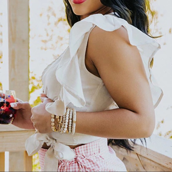 Wrap top with ruffles - Picture 4 of 8